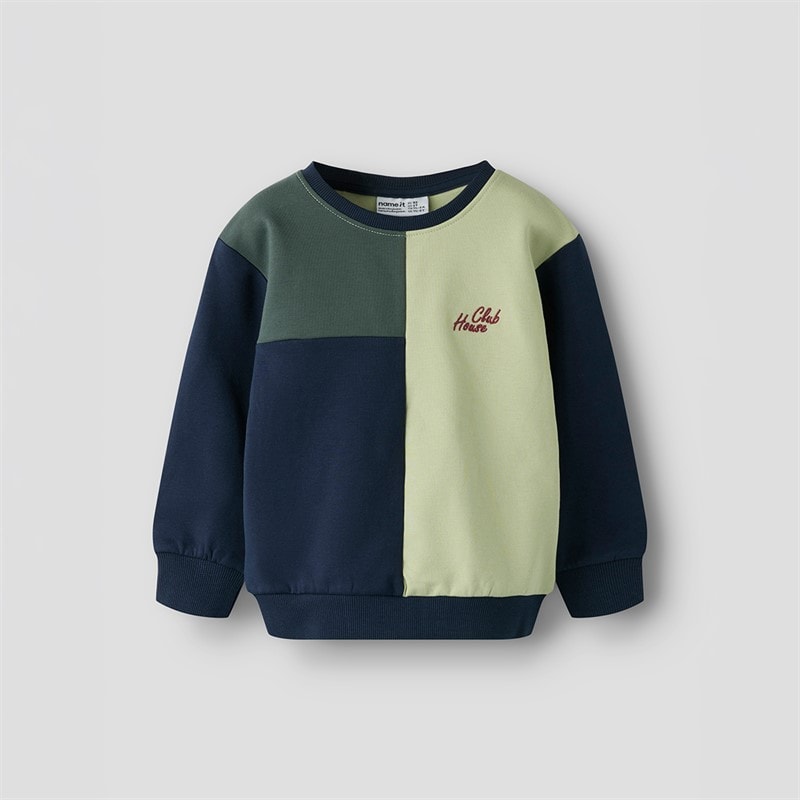 Name It Jongens mini badstof sweatshirt Navy Blazer