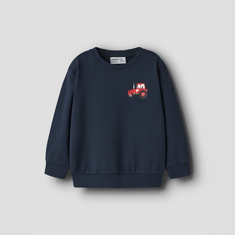 Name It Jongens Mini Vildar Tractor Sweatshirt Navy Blazer