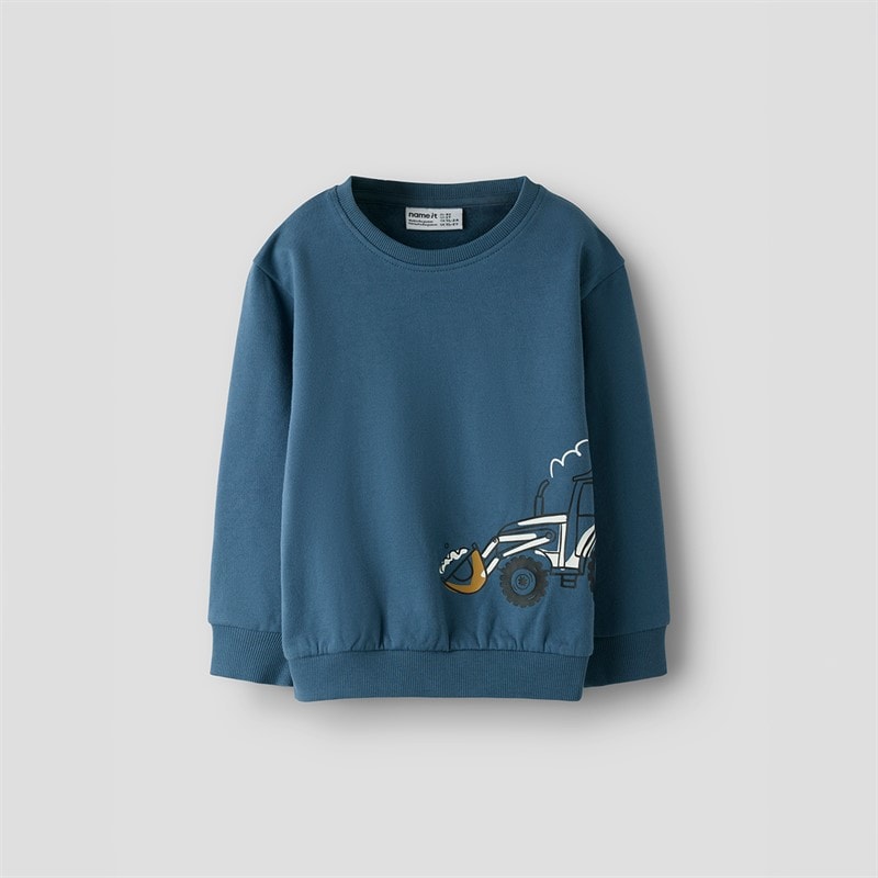Name It Jongens Mini Basil Lange Mouw T-shirt Bering Sea