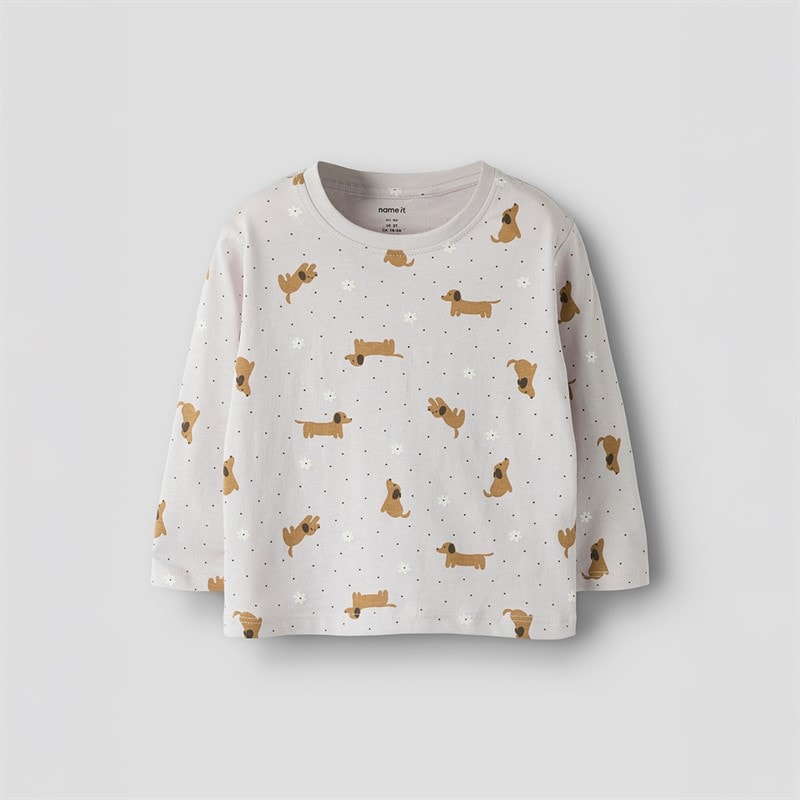 Name It Meisjes Velda Lange Mouwen T-Shirt Lilac Marble