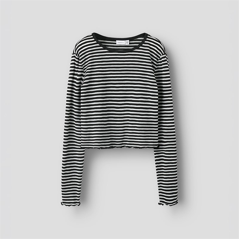 Name It Meisjes Bertis Lange Mouw T-shirt Zwart