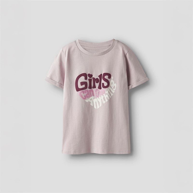 Name It Meisjes Baria T-shirt Lilac Marble