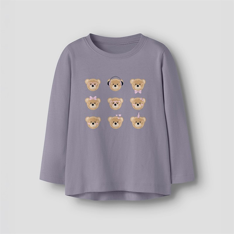 Name It Fille Haut Manches Longues Violet Lavender Gray