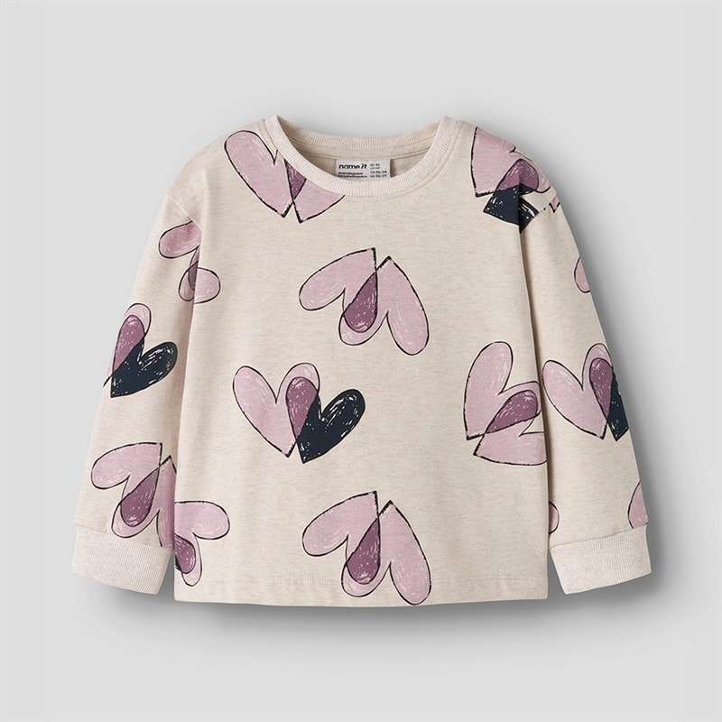 Name It Bluza z okrągłym dekoltem dla dziewczynki kolor Peyote Melange