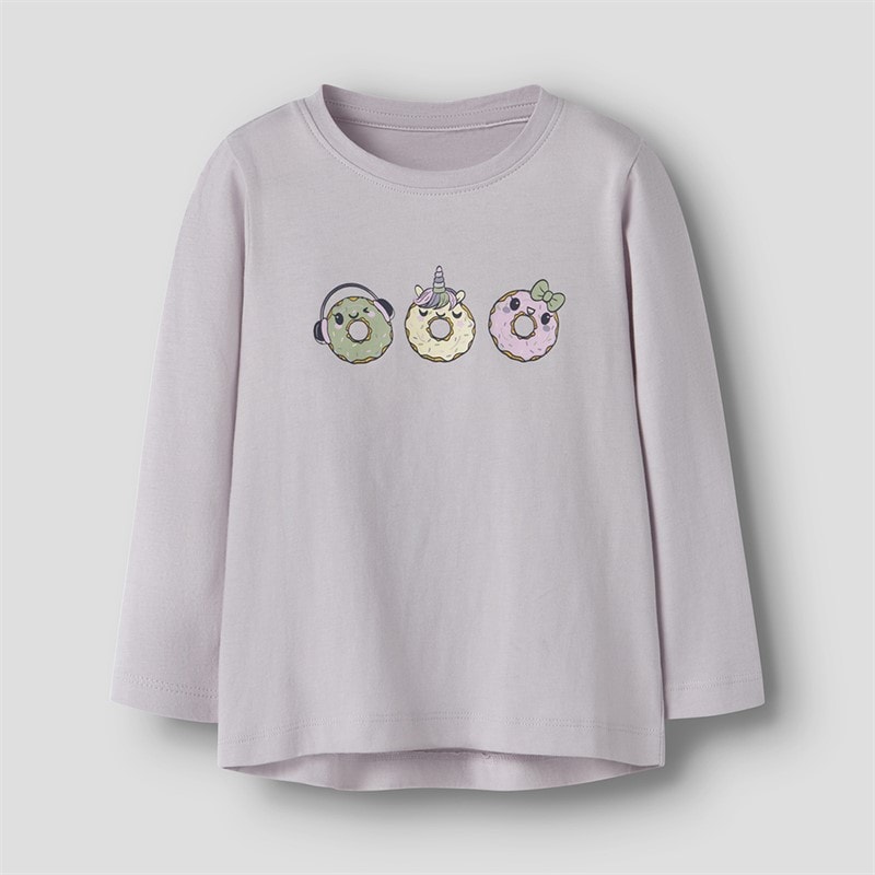 Name It Fille Haut violet à manches longues Lilac Marble