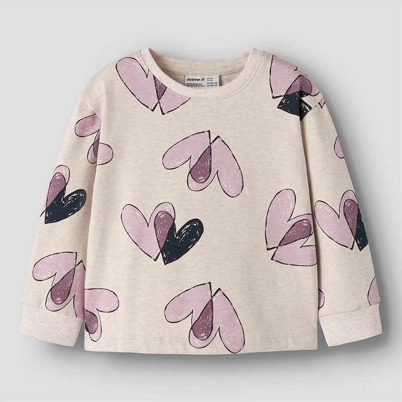 Name It Mädchen Teart Sweatshirt Lilac Marble
