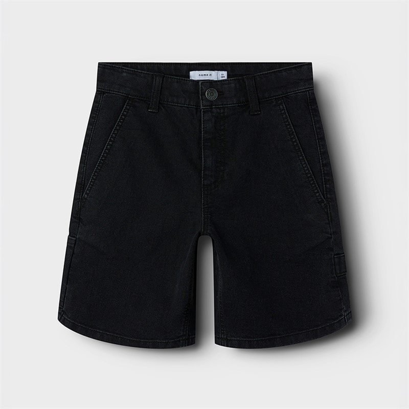 Name It Pryan Carpenter szorty dżinsowe dla chłopca kolor Black Denim