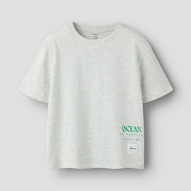 Name It Junge Haddu T Shirt Light Grey Melange