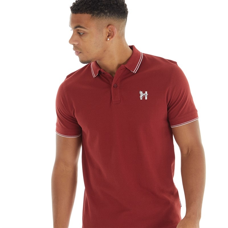 Henleys Herren Henflare Poloshirt Deep Red