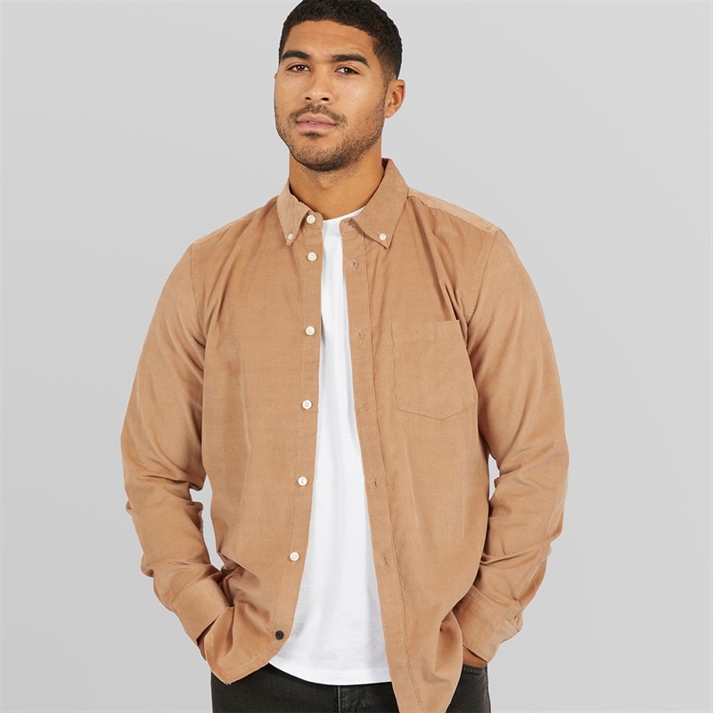 French Connection Heren Overhemden met lange mouwen Camel