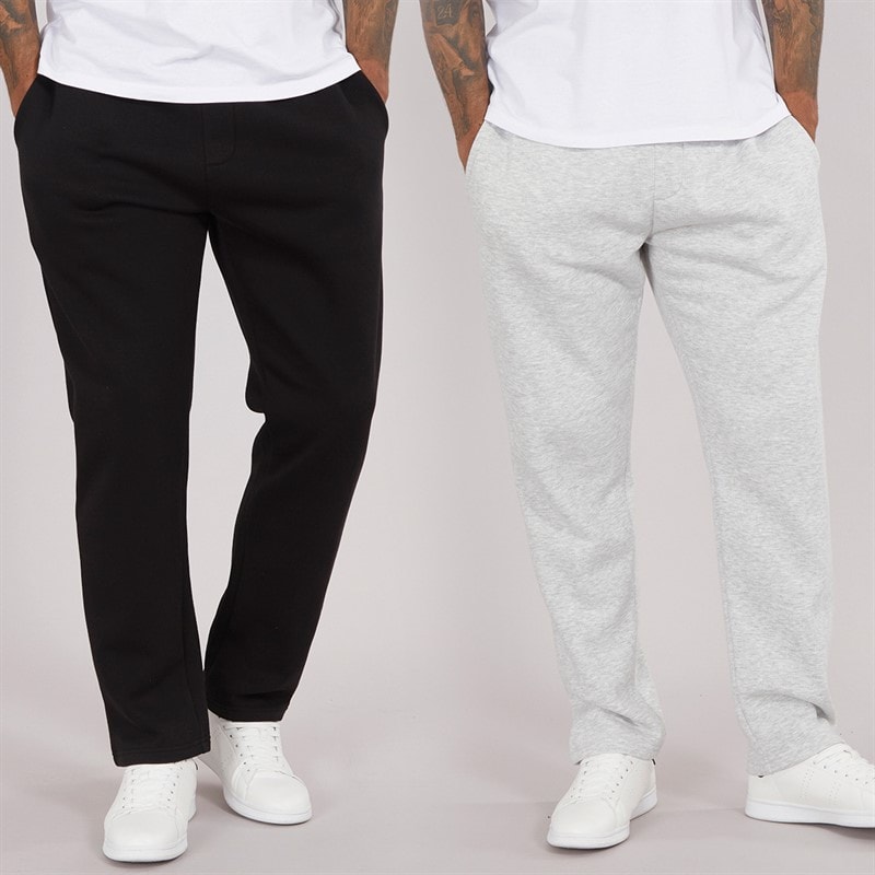 French Connection Joggers FC Ouverts Pacquet Double Homme Noir/Gris Chiné Clair