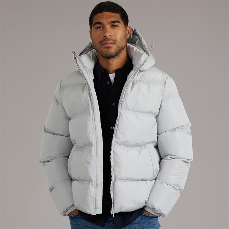 French Connection Herren Row Mid Jacke Hellgrau Lgt Grey
