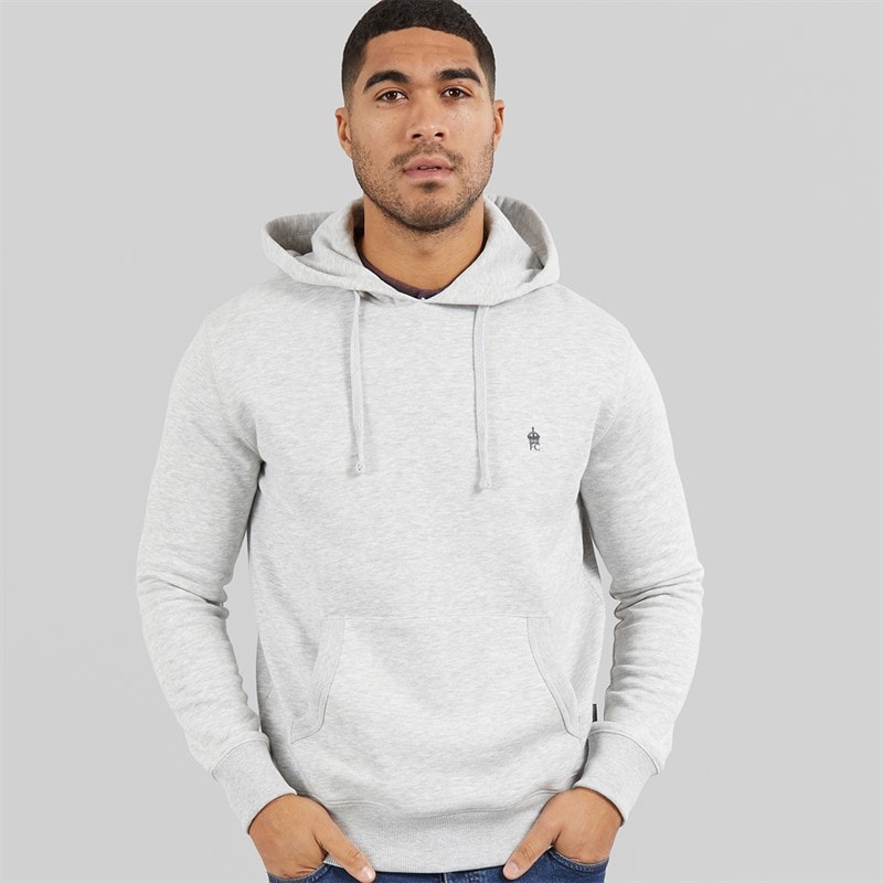 French Connection Herren FC Hoodie Hellgrau Melange / Marine Lgt Grey Mel/Marine