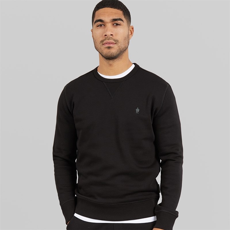 French Connection Heren FC Sweater Zwart/Gunmetal