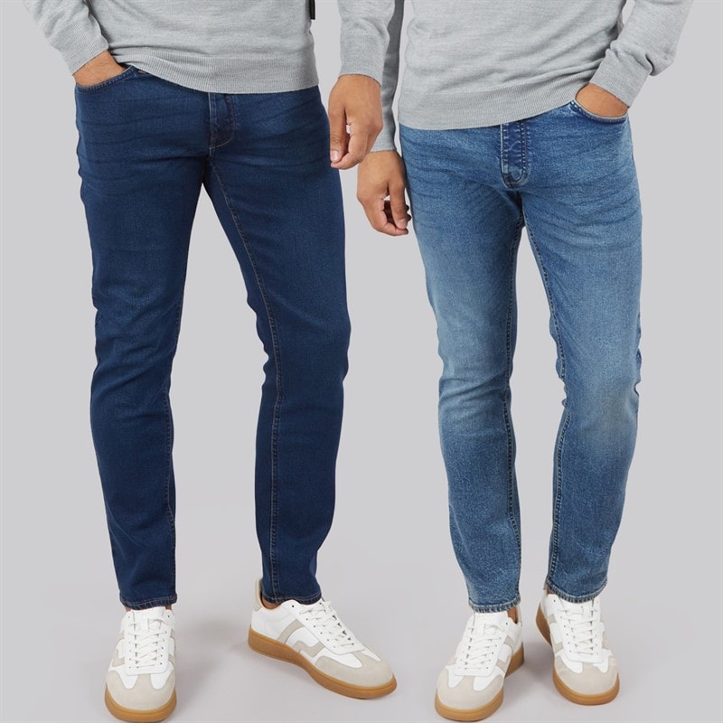 French Connection Heren FCUK Set van 2 Slim Fit Jeans Ind50/Ind55