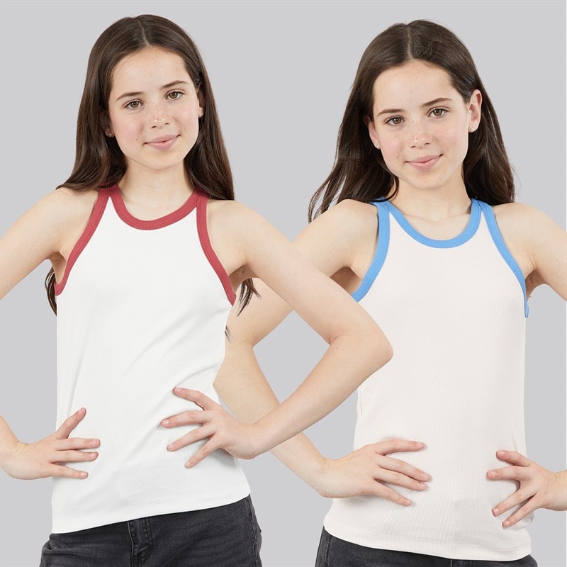 Only Mädchen Bina Zweierpack Tank Tops Mauve Chalk