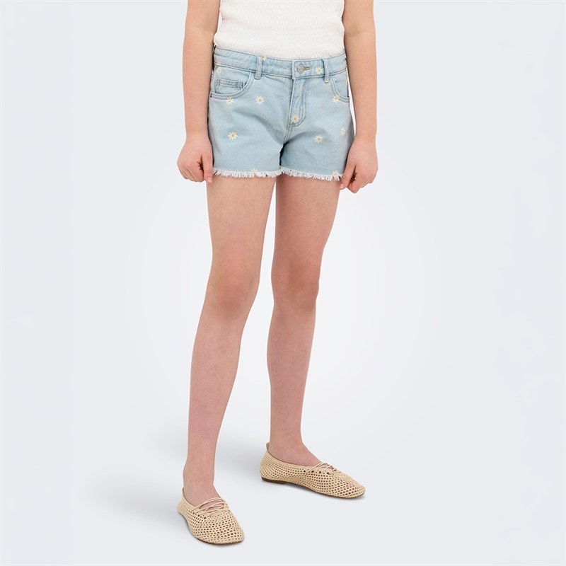 Only Robyn Daisy szorty dla dziewczynki kolor Light Blue Denim