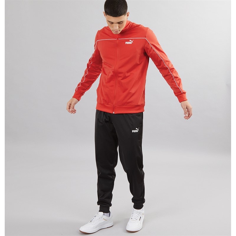 Puma Trainingspak Heren met piping rood vuur