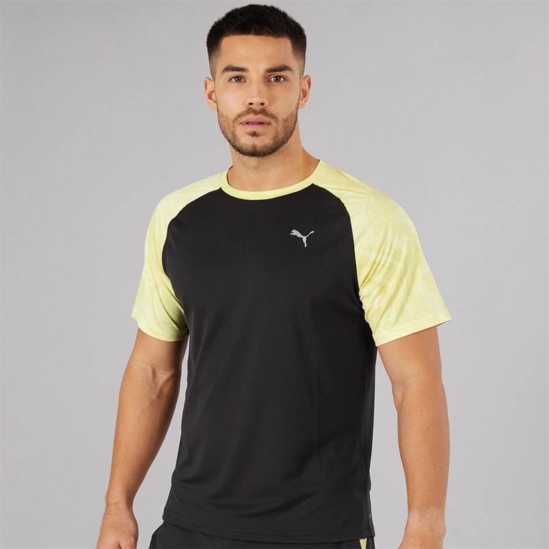 Puma Haut de course Velocity Marble Homme Noir/Jaune