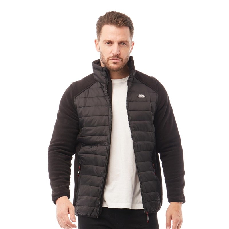 Trespass Heren Saunter Hybrid Gesteppte Jacke Schwarz