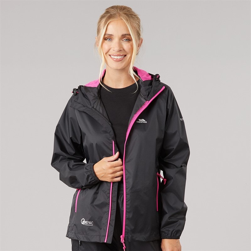 Trespass Veste Imperméable Qikpac Femme Noir