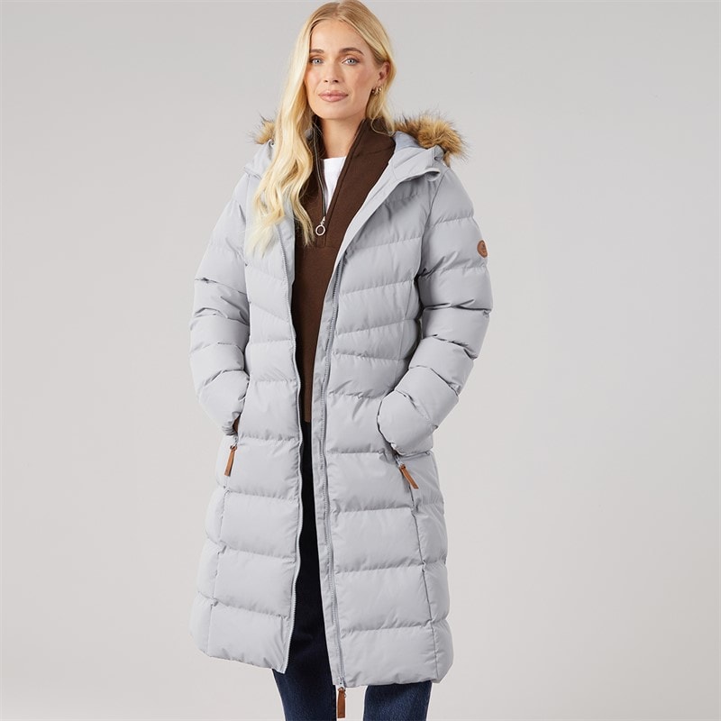 Trespass Dames Audrey Waterdichte Gevoerde Jas Met Capuchon Platinum