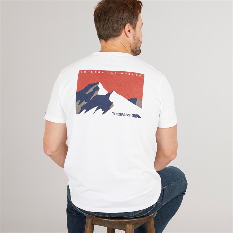 Trespass Herren Svensson Rücken Logo T Shirt Weiß