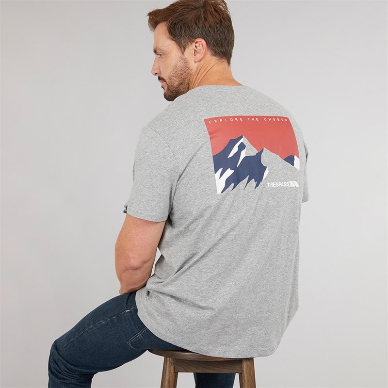 Trespass Herren Svensson Rücken Logo T Shirt Grau