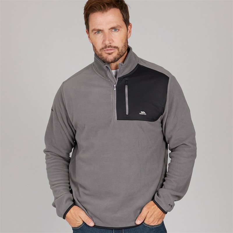 Trespass Heren Mcgeechan 1 / 2 Rits Micro Fleece Midden Grijs