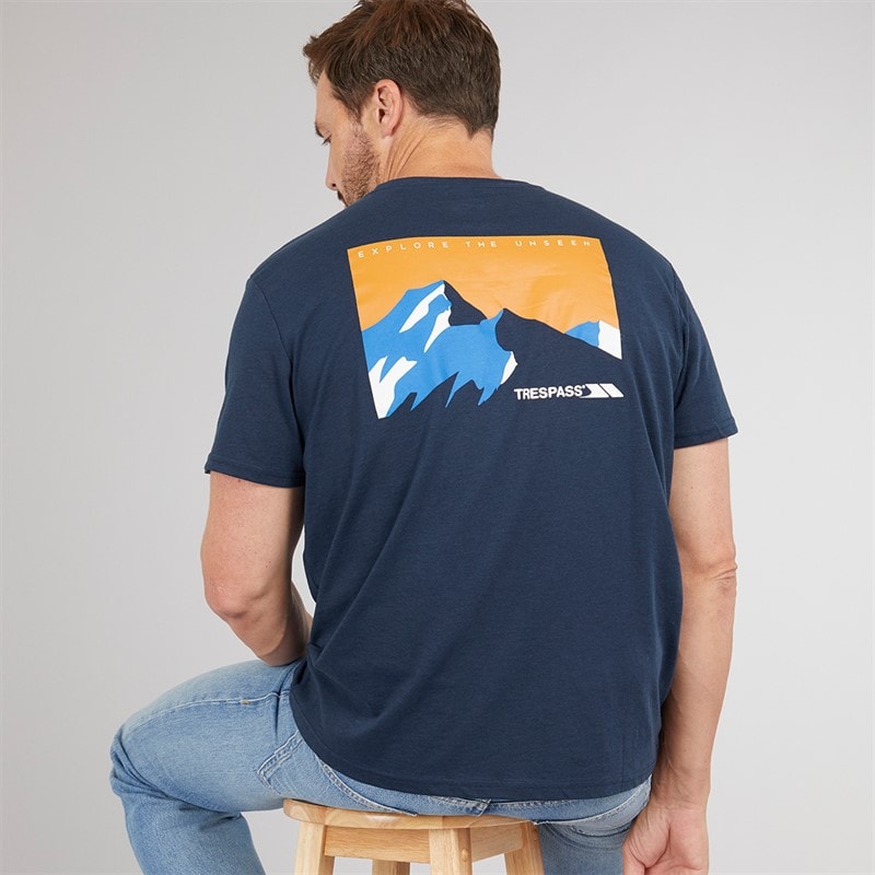 Trespass Herren Svensson Rücken Logo T-Shirt Marine