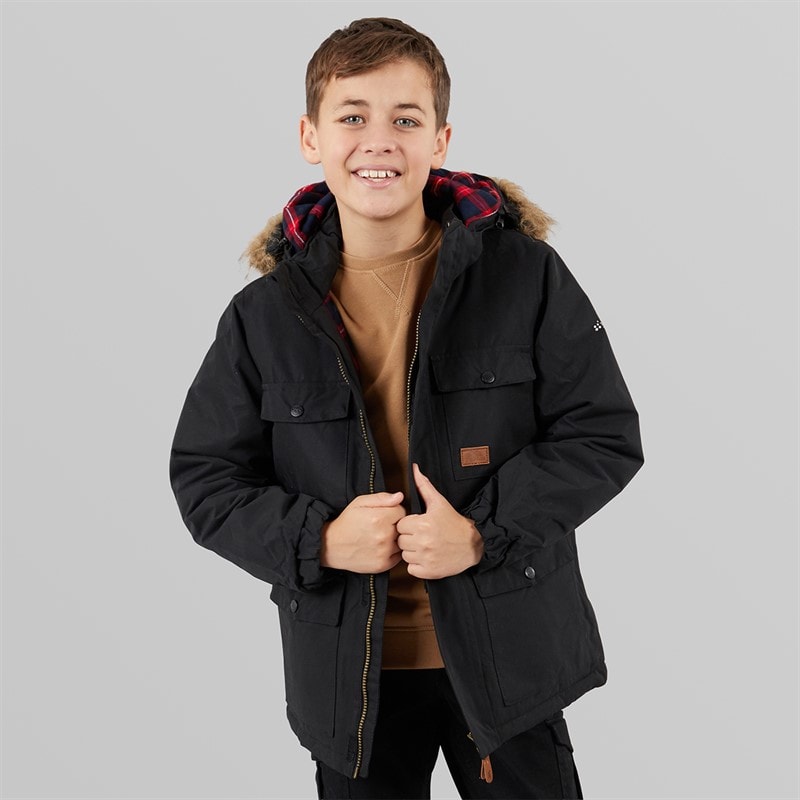 Trespass Parka Imperméable Isolée Upsider Noir Garçon Junior