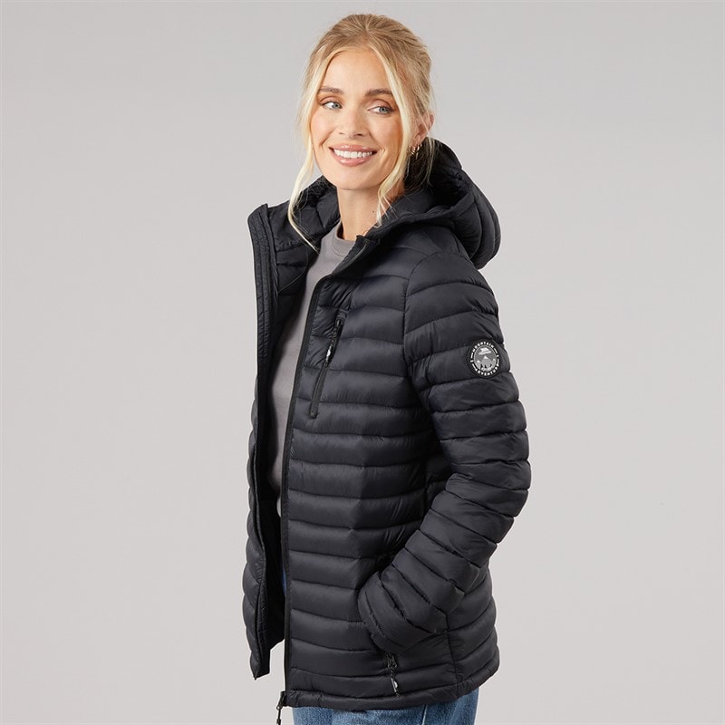 Trespass Dames Lenka 2 Gewatteerde Capuchon Jas Zwart/Zwart