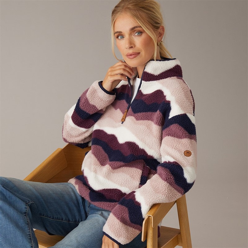 Trespass Polaire Femme Clodagh Impression Montagne 1/2 Zip Violet
