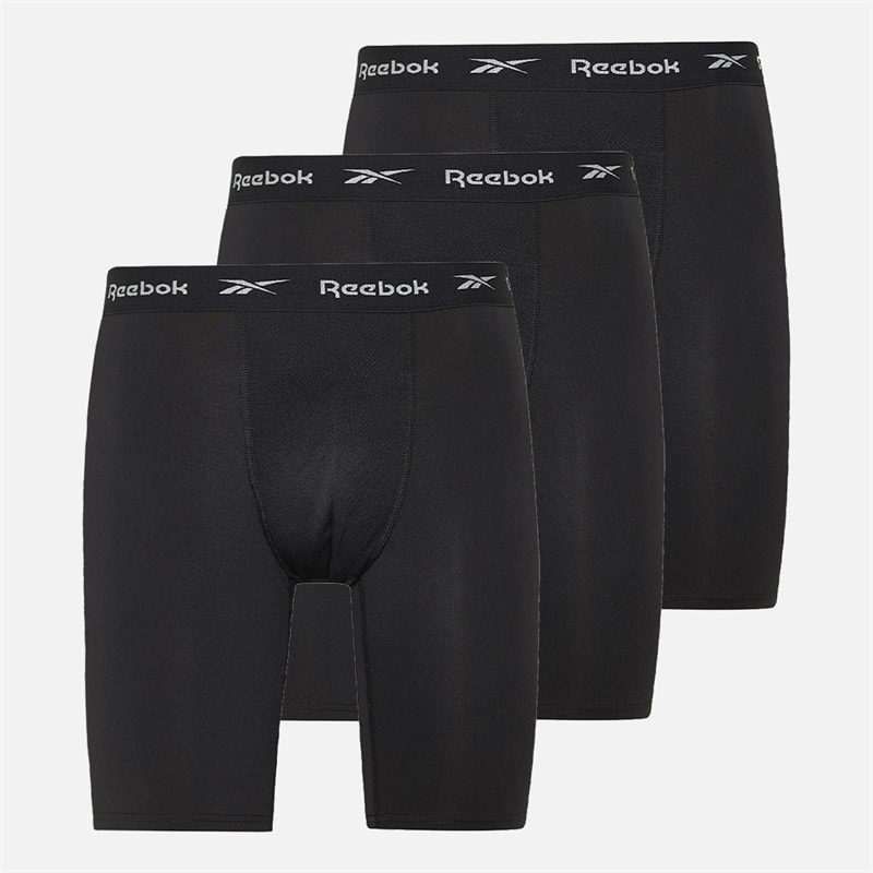 Reebok Heren Hogan Performance Lange Boxershorts Driepack Zwart