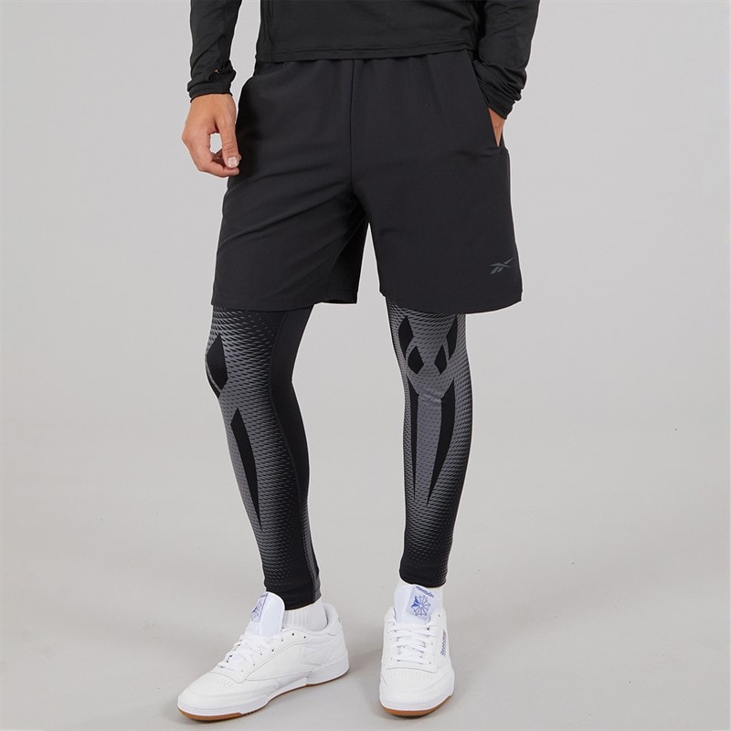 Reebok Collants de performance Homme avec système de retour d'énergie Noir/Gris