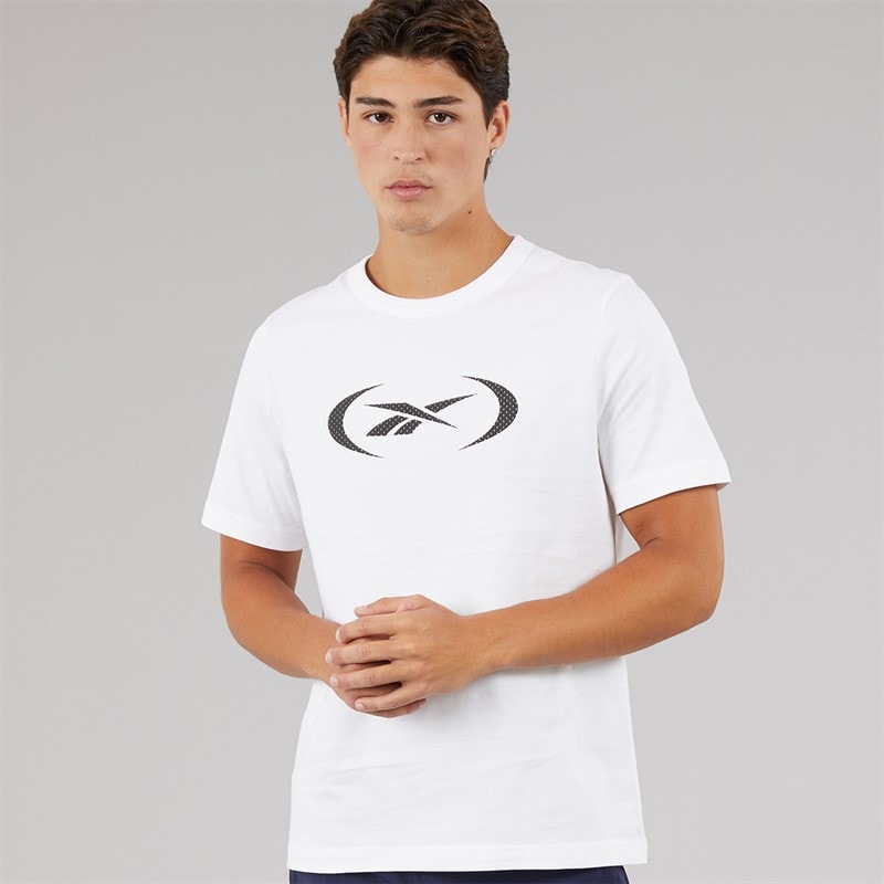 Reebok T-shirt de Basketball Homme Blanc