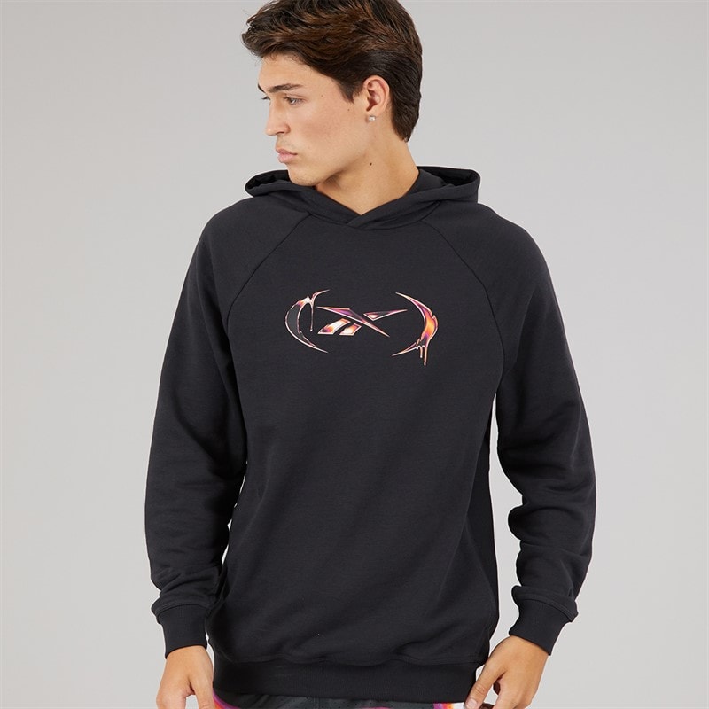 Reebok Heren Reebok Basketbal Heat Wave Graphic Hoodie Zwart
