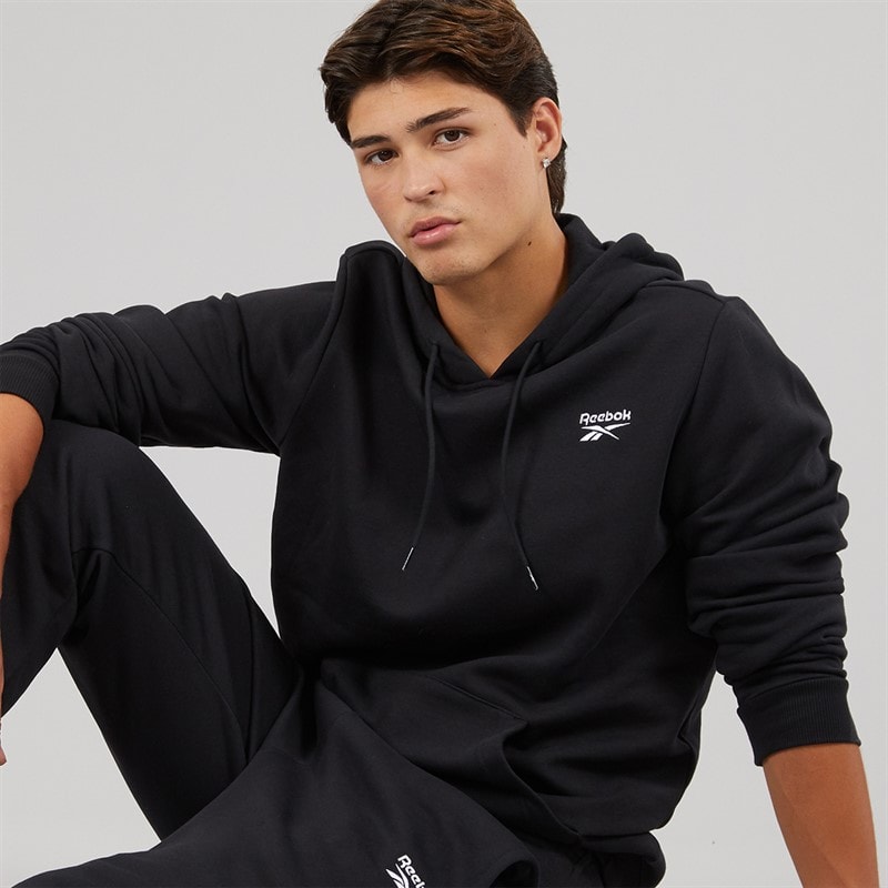 Reebok Heren Reebok Identity Klein Logo Fleece Hoodie Zwart