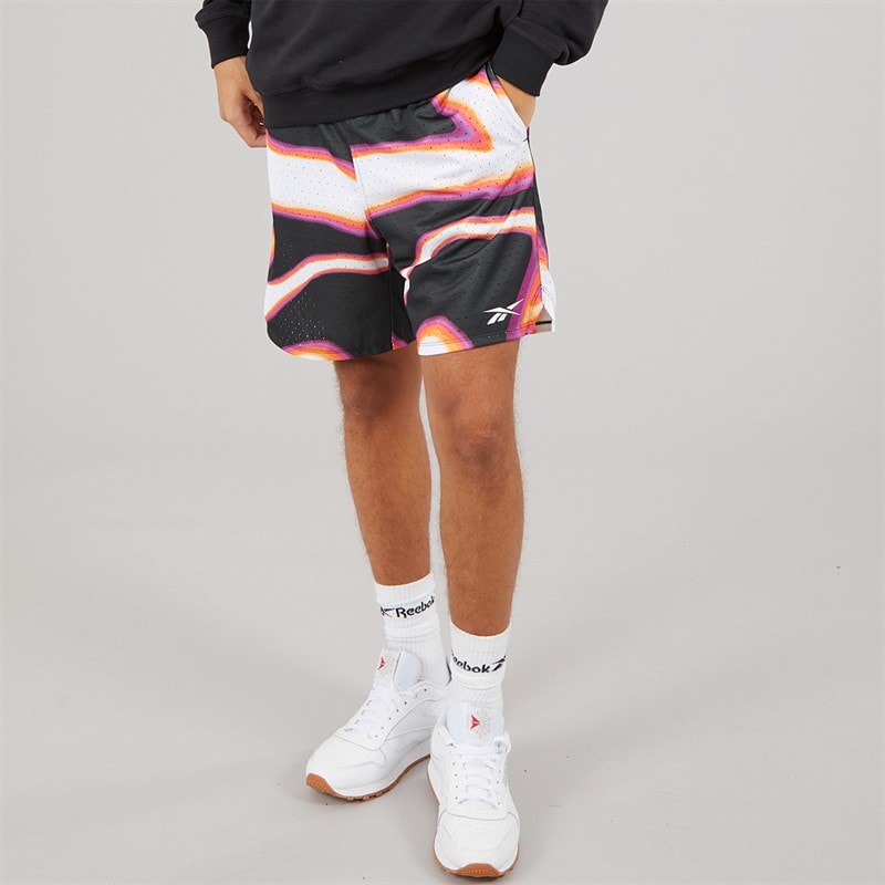 Reebok Shorts de transition graphiques Reebok Basketball Homme de 7 pouces Heat Wave