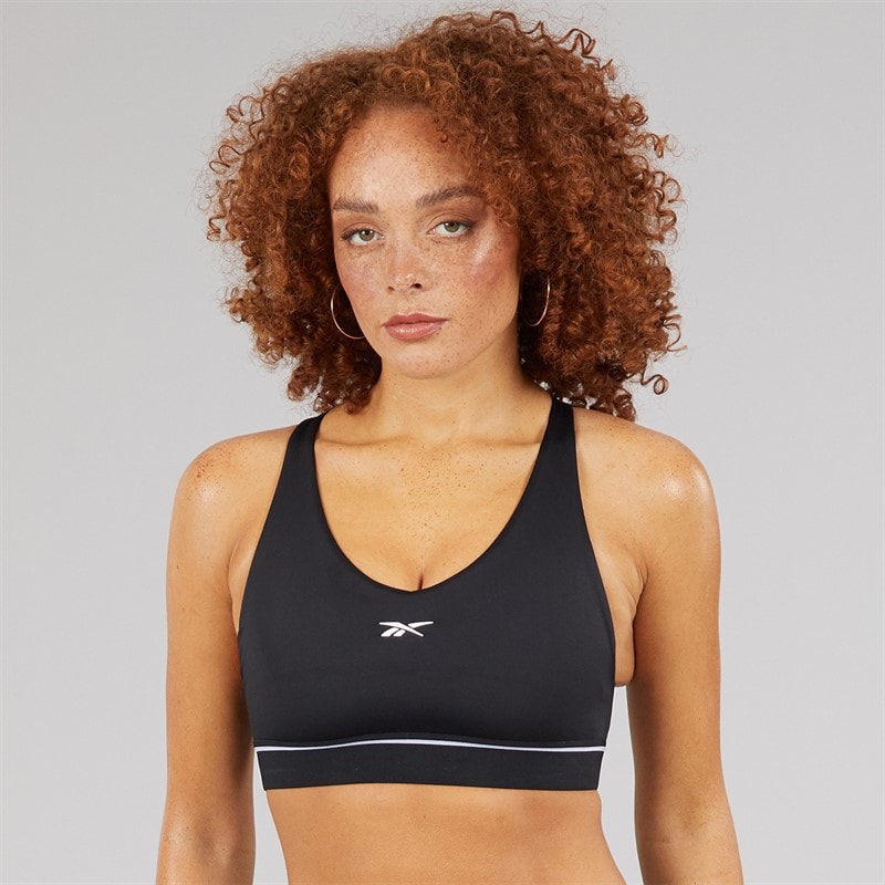 Reebok Brassière de sport femme, maintien moyen, équipe Noir