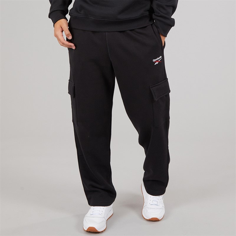 Reebok Pantalon cargo Reebok Identity Homme avec petit logo Noir/Blanc/Vector Red