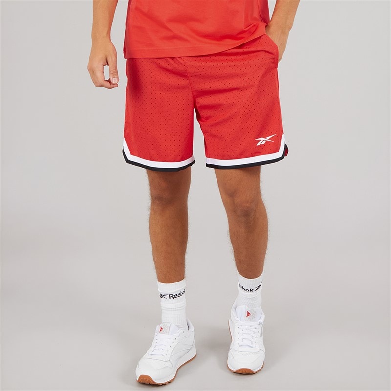 Reebok Shorts de transition de basketball Reebok Homme de 7 pouces Energy Red/Blanc