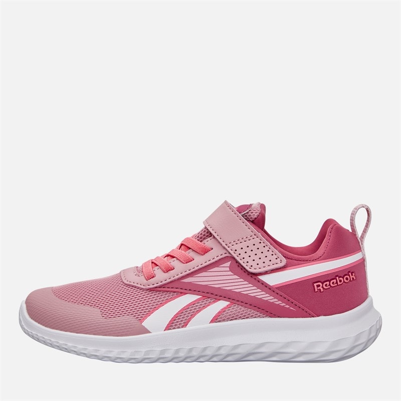 Reebok Buty do biegania dla dziewcząt Rush Runner 5 z elastycznymi sznurowadłami i górnym paskiem, neutralne kolor pasteloworóżowy kurz/Studio Róż/Biały
