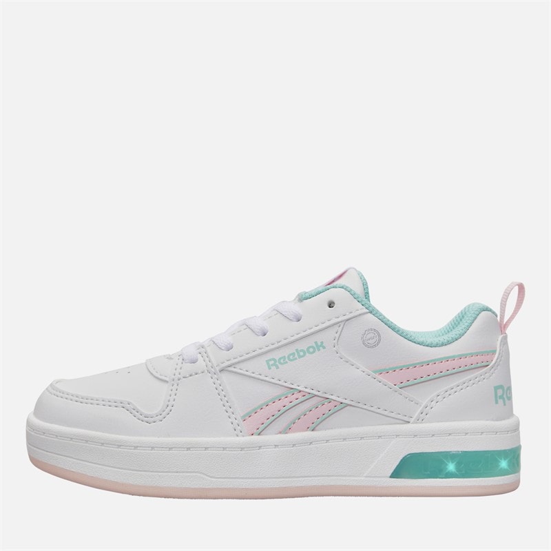 Reebok Fille Royal Prime Step N Flash Baskets Blanc/Frosted Berry/Glitch Aqua