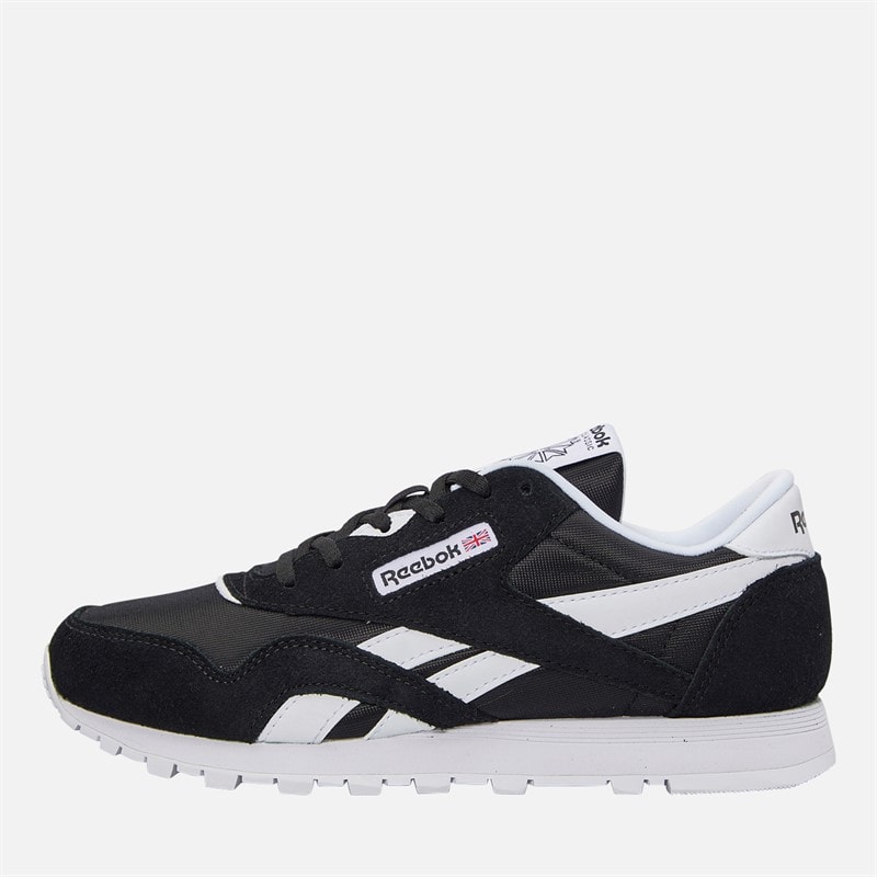 Reebok Junior Junge Klassische Nylon Turnschuhe Schwarz/Schwarz/Weiß