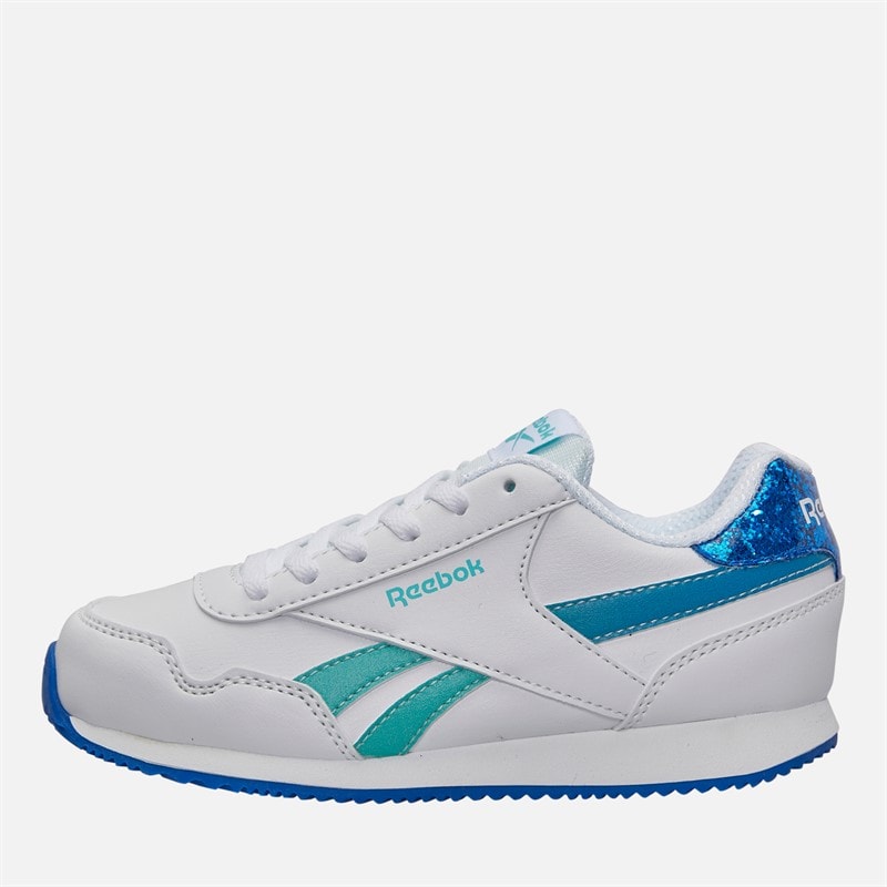 Reebok Fille Royal Classic Jog 3.0 Baskets Blanc/Aqua/Optimum Blue