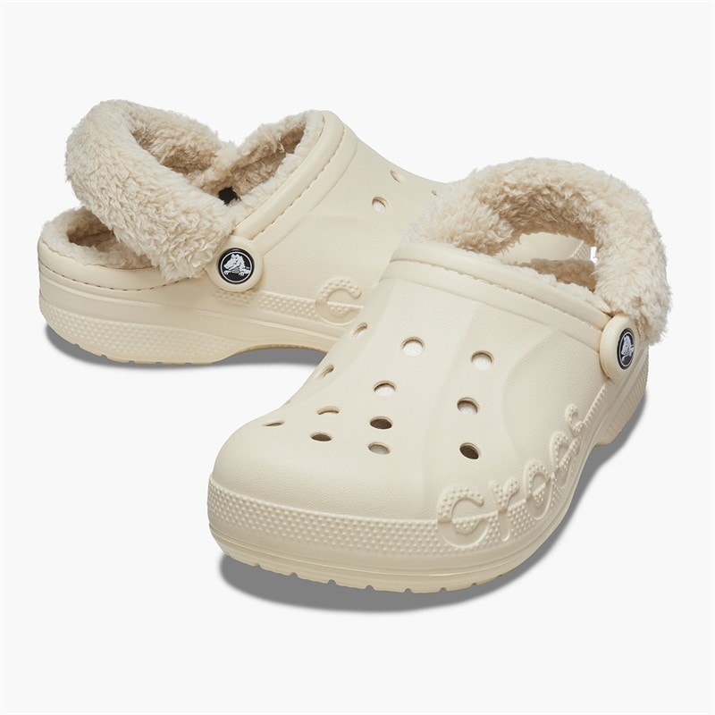 Crocs Baya Gevoerde Pluche Band Klompen Winter White