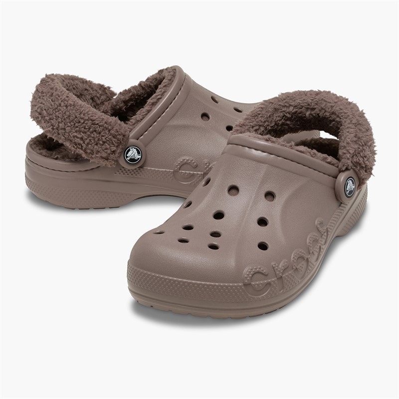 Crocs Baya Sabots à brides en peluche doublés Truffle