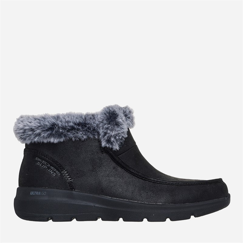 SKECHERS Bottes Getsaway Ultra Cosy Glacial à Enfiler Femme Noir