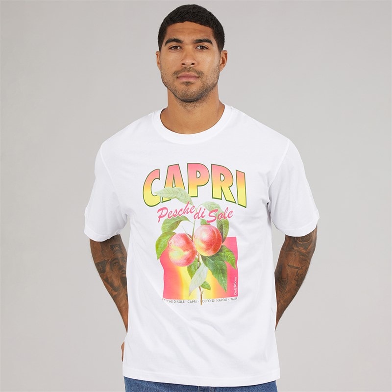 ONLY & SONS Heren Tristan Relaxed Capri T-shirt Bright White